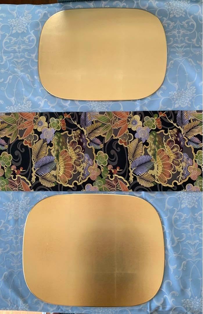 箔一 楕円形 金箔折敷（プレート ）4枚 箔一 楕円形 金箔折敷（プレート ）